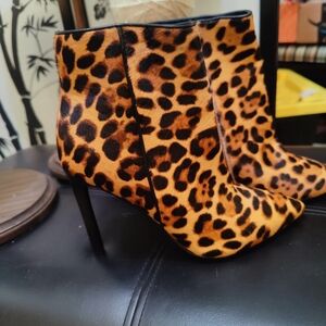 Nine West Leopard Print Ankle Booties